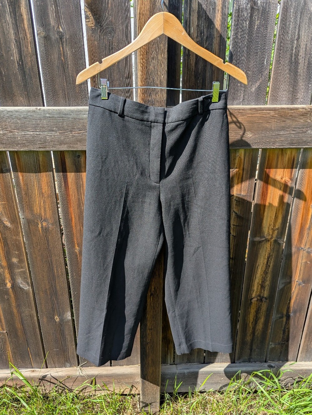 Babaton Black Wide-Leg Crop Dress Pants